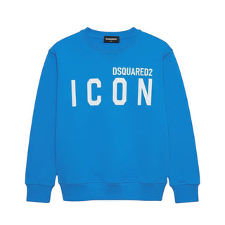 Dsquared2 Felpa girocollo azzurra in cotone DQ1358-D003G