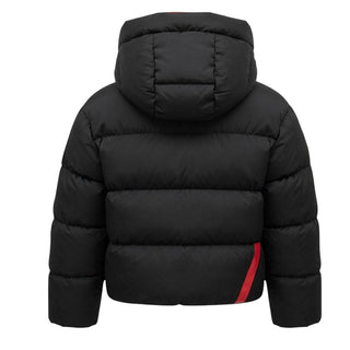 After Label Piumino Trapuntato Nero Con Cappuccio 3441OY00031/1 Per Bambina