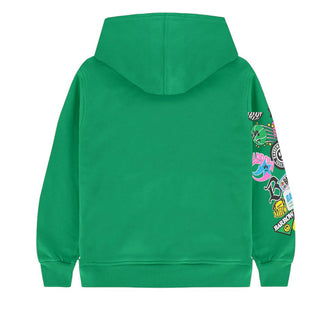 Barrow Felpa Verde Con Cappuccio E Stampa S6BKJUHS086-080