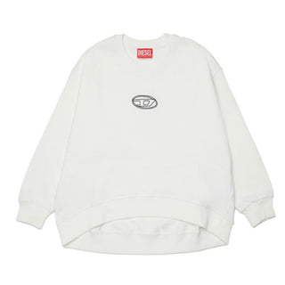 Diesel Felpa girocollo bianca con Oval D J02621-0GEAD-K141