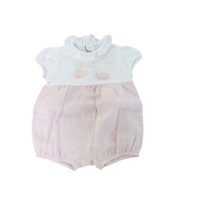 The Owl Romper with ruffles to129m0032 back buttons