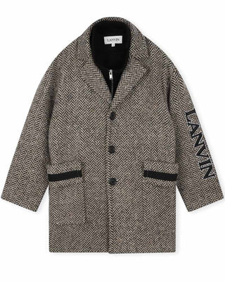 Lanvin Cappotto monopetto beige in lana N30161