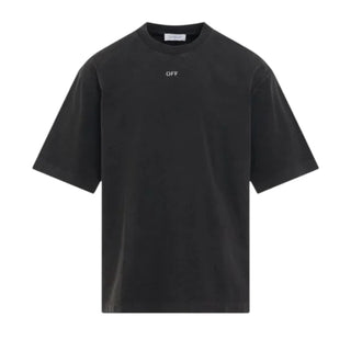 Off-White T-shirt in jersey a maniche corte con stampa OMAA120C99JER0061077