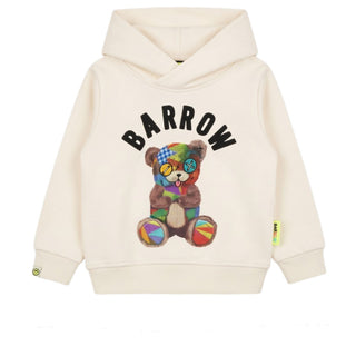 Barrow Felpa Avorio Con Cappuccio E Bear F4BKUNHS121 Per Neonati