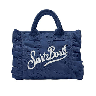 Mc2 Saint Barth Borsa Vanity Volant Mini In Sangallo Blu VAMI018/02532L