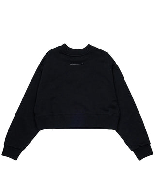 Maison Margiela Felpa cropped nera in cotone M60904-MM04H