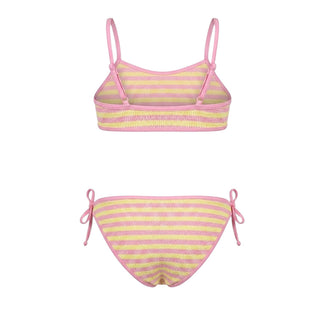 Mc2 Saint Barth Costume Jaiden In Tessuto Crinkle A Righe JAI0007/03925L Per Bambina