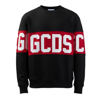 GCDS Felpa Girocollo Nera Con Logo Z0MLQE139F004/999R Unisex