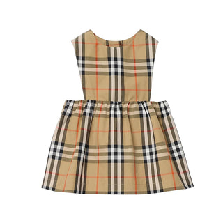 Burberry Vestina In Cotone Check Con Body E Cappellino 8117967 Per Neonata