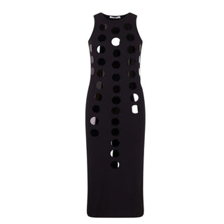 Msgm Abito Nero A Coste Con Paillettes S6MSJGDR101