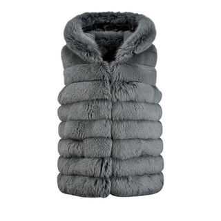 Regina Smanicato in pelliccia di volpe grigio 12301