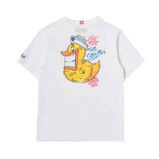 Mc2 Saint Barth T-shirt bianca a maniche corte con stampa Ducky TSH0001-0286F