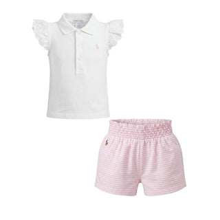 Polo Ralph Lauren Completo Con Polo E Shorts Per Neonata 3109362120011