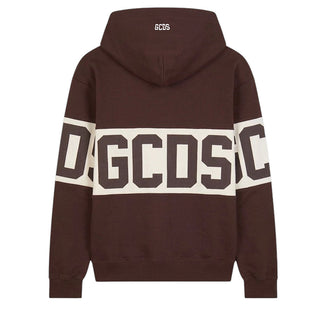 GCDS Felpa Marrone Con Cappuccio E Logo Z0MLQE138F004/387U Unisex