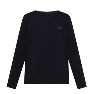 Sun68 T-shirt nera in jersey con logo T45305N