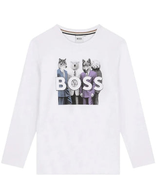 Hugo Boss T-shirt a maniche lunghe con stampa J51225