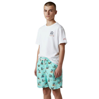 Mc2 Saint Barth T-shirt Bianca Portofino Jr Con Mickey POT0002/02729L Per Bambino