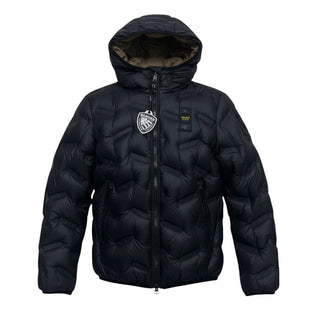 Blauer Giubbino trapuntato a onde da bambina 19WBLGC03348