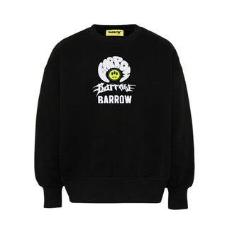 Barrow Felpa Girocollo Nera Con Teddy F6BKJBSW072-110 Per Bambino