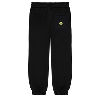 Barrow Pantaloni jogger neri in felpa con stampa Teddy F5BKJUFP248