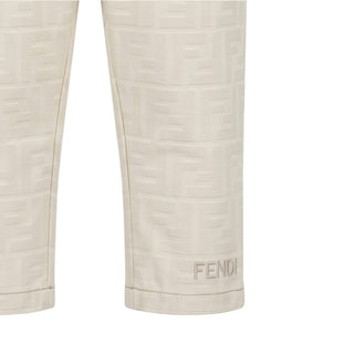 Fendi Pantaloni Color Avorio Con Logo FF BUF274-AY8V-F0XW5 Per Neonato