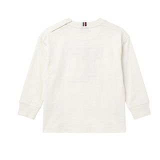 Tommy Hilfiger T-shirt Avorio A Maniche Lunghe KB0KB10732-YBH Per Neonato