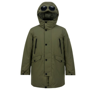 C.P. Company Parka verde con lenti Goggle 11CKOW008B