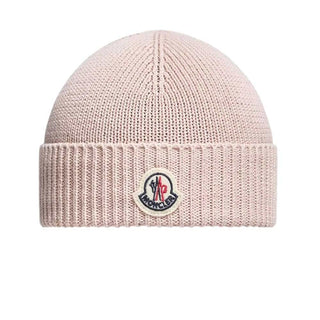 Moncler Cappello Rosa Cipria A Costine Con Patch Logo L19513B00006/51N