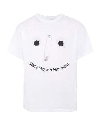 Maison Margiela T-shirt in jersey bianca con stampa M60907-MM04I