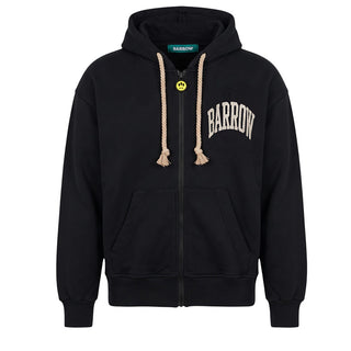 Barrow Felpa Nera Con Zip E Cappuccio F6BWUAZH031-110