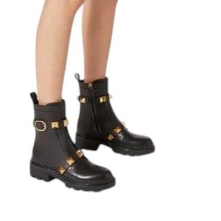 Valentino Garavani Stiefel mit Nietenriemen WW0S0CJ3NK8 mit seitlichem Reißverschluss