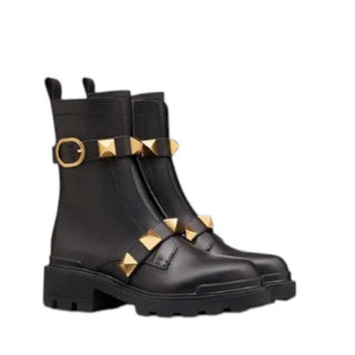 Valentino Garavani Stiefel mit Nietenriemen WW0S0CJ3NK8 mit seitlichem Reißverschluss