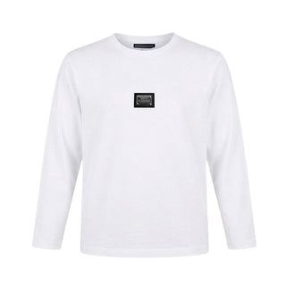 Daniele Alessandrini T-shirt Bianca A Maniche Lunghe 1231M00338-B Per Bambino
