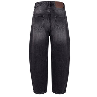 Barrow Jeans Balloon Neri Con Strass F6BKJGDP052-411 Per Bambina