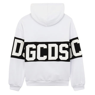 GCDS Felpa Bianca Con Cappuccio E Logo Z0UKQE583F004/100B