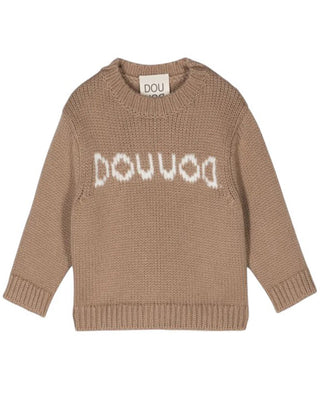 Doudou Maglia beige in lana con logo DV9P20-W0012