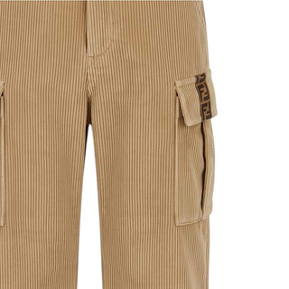 Fendi Pantaloni Cargo Beige In Velluto A Coste JMF601-AY8T-F0QU5 Per Bambino
