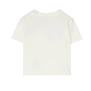 Burberry T-shirt Avorio Con Stampa Del Cavaliere 8129772 Per Neonati