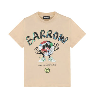Barrow T-shirt Beige A Maniche Corte Con Stampa S6BKJUTH094-092
