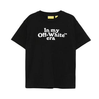 Off-White T-shirt Nera Con Stampa Per Bambini 44BAA002S26J007001