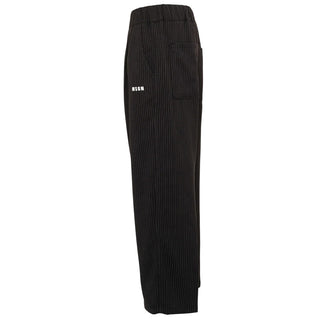 MSGM Pantaloni Neri A Righe F6MSJUPA192/110 Per Bambini
