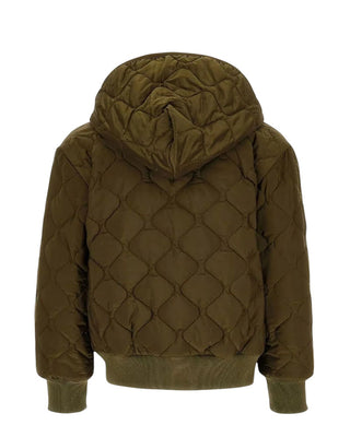 Moschino Giubbino verde con cappuccio HUS046