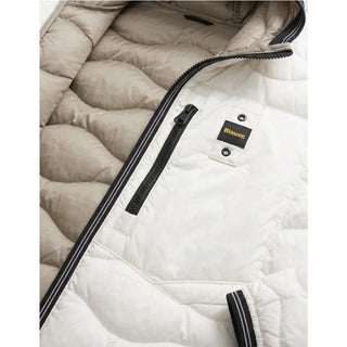 Blauer Giubbino Trapuntato A Onde Bianco 26WBLKC03259-100EB Brinton Jr Per Bambino