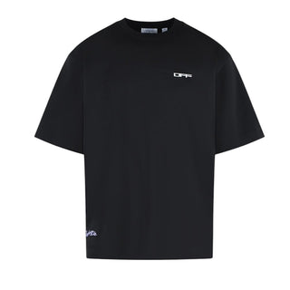 Off-White T-shirt Nera In Jersey Con Stampa 44MAA120F26J008001 Per Uomo