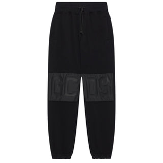 Gcds Pantaloni jogger neri in felpa con logo B1XM3003JI1