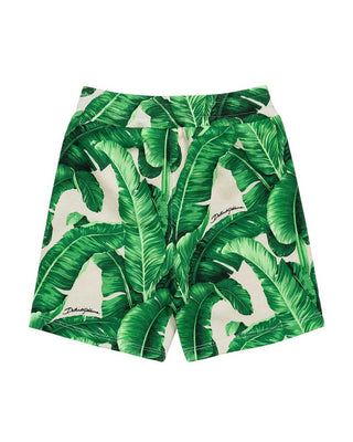 Dolce & Gabbana Bermuda Con Stampa A Foglie L1JQS2-HS7OD Neonati