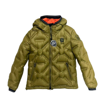 Blauer Giubbino trapuntato con cappuccio da bambino 19WBLKC03307