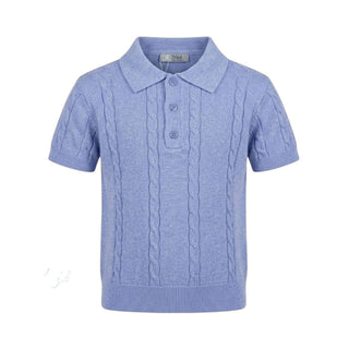 Dottor Kids Polo Azzurra In Filato Di Cotone Per Bambino DK610AJ