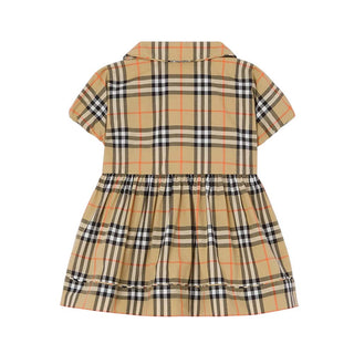 Burberry Vestina Con Pantaloncini Bloomer In Cotone Check 8126411 Per Neonata