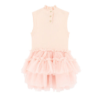 Angel's Face Abito Rosa EUNICE SLEEVELESS KNIT Con Gonna A Balze In Tulle